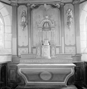 Autel, tabernacle, exposition, retable (maître-autel, retable à panneau plat), chapelle Notre-Dame-de-la-Clarté (Plonévez-Porzay)