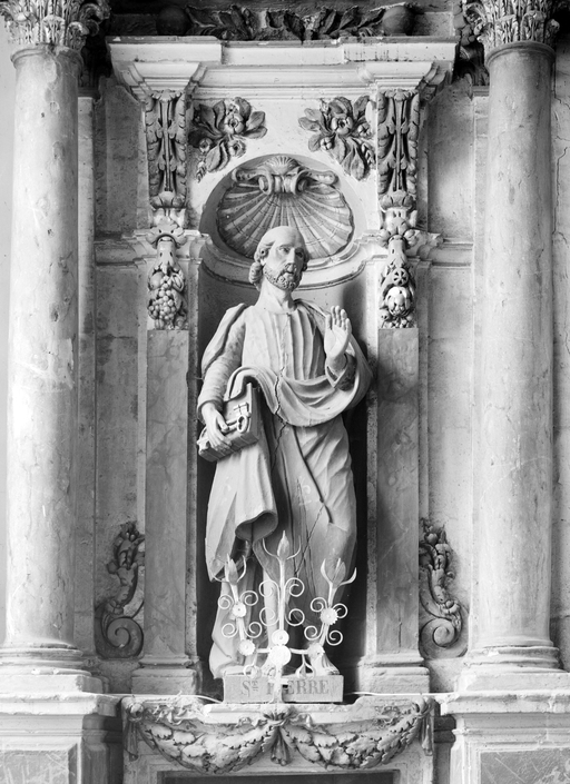 Statue (petite nature) : saint Pierre, église paroissiale Saint-Pierre (Ploërdut)