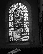 Verrière hagiographique : saint Gérand ? (baie 1), église paroissiale Saint-Gérand (Cléguer)
