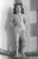 Statue (d'applique, petite nature) : saint Sébastien, église paroissiale Saint-Justin (Guiler-sur-Goyen)