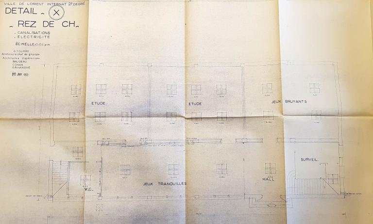 Les premiers internats et externats du lycée Dupuy-de-Lôme, 4 rue Jean Le Coutaller (Lorient)