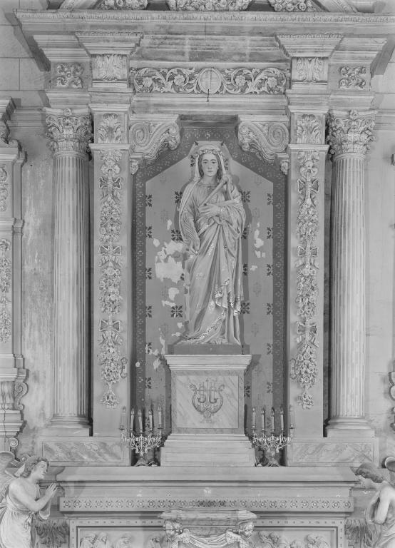 Statue (2), groupe sculpté (figure colossale) : sainte Cécile, saint Barnabé, Education de la Vierge, église paroissiale Sainte-Cécile (Theix fusionnée en Theix-Noyalo en 2016)