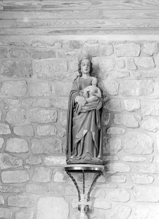 Statue (petite nature) : Vierge à l'Enfant, église paroissiale Saint-Tugdual (Saint-Tugdual)