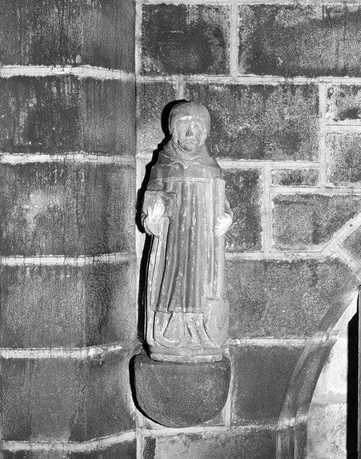 Statue (d'applique, demi-nature) : saint Fiacre, église paroissiale Saint-Ronan (Locronan)