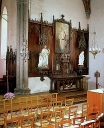 Ensemble de l'autel du Sacré Coeur (autel, tabernacle, 2 gradins d'autl, retable, 2 degrés d'autel, clôture d'autel)