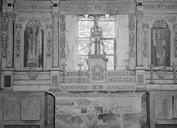 Autel, retable, tabernacle, gradins d'autel (3), (maître-autel, autel tombeau, retable architecturé), chapelle Saint-Patern (Malguénac)