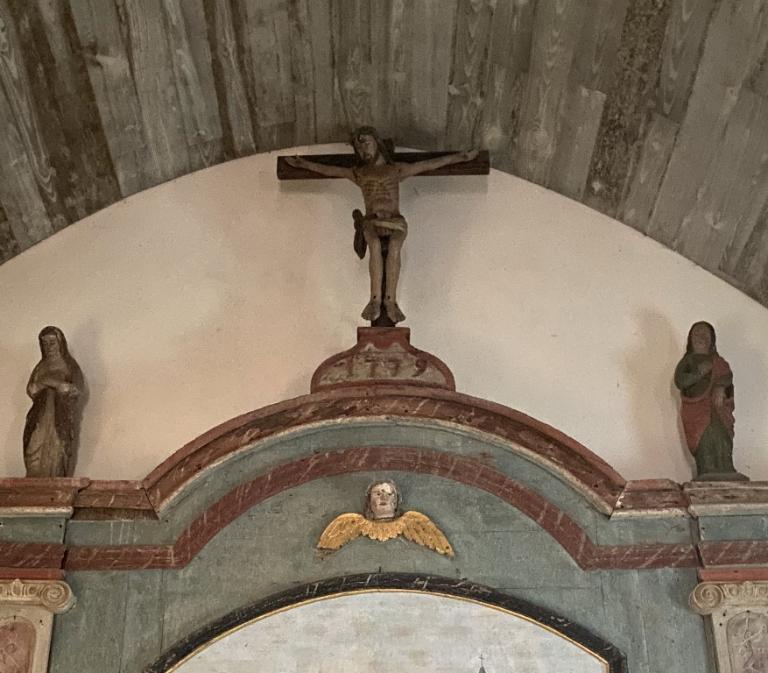 Groupe sculpté : Calvaire, chapelle Saint-Maurice (Saint-Guyomard)
