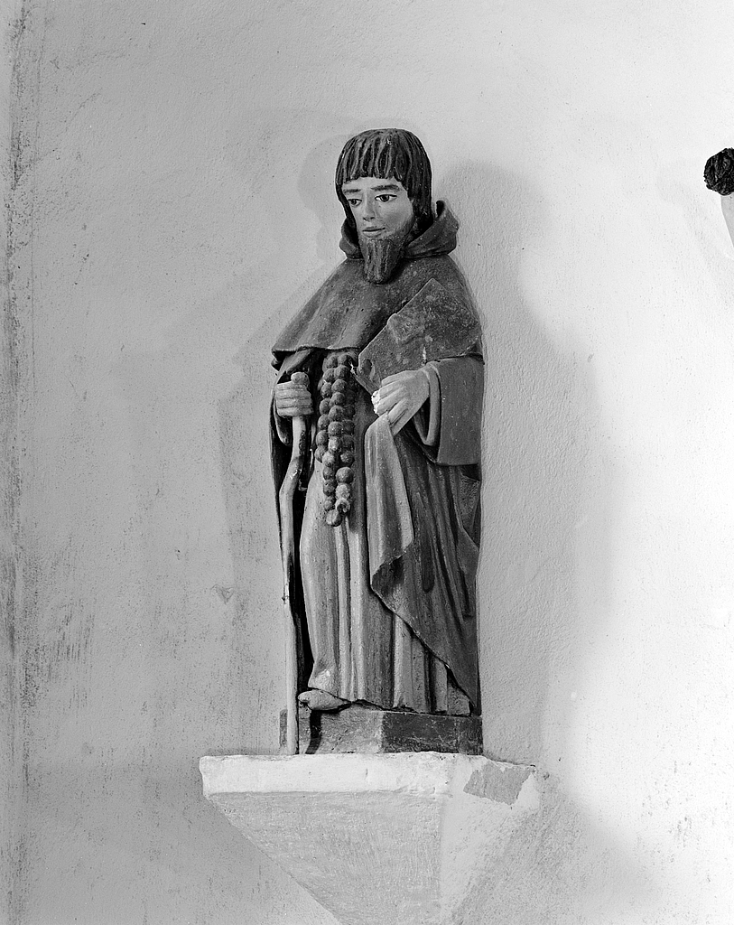 Statue (demi-nature, d'applique) : saint moine, chapelle Saint-Conogan (Beuzec-Cap-Sizun)