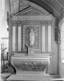 Autels (2), retables (2), tabernacles (2), gradins d'autel (2) (autel secondaire, autel tombeau, retable architecturé, retable à panneau compartimenté), église paroissiale Saint-Goulven (Goulien)