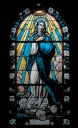 Verrière à personnages de la baie 1 : Assomption (Guipry fusionnée en Guipry-Messac en 2016)
