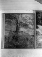 Tableau : saint François d'Assise reçoit les règles du seigneur, chapelle Notre-Dame (Plouénan)