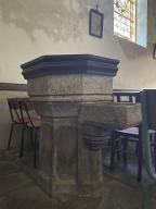 Fonts baptismaux, église paroissiale Sainte-Croix (La Croix-Helléan)