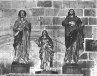 Groupe sculpté (d'applique) : Vierge, saint Joseph, saint Gabriel, église paroissiale Notre-Dame-de-Roscudon (Pont-Croix)