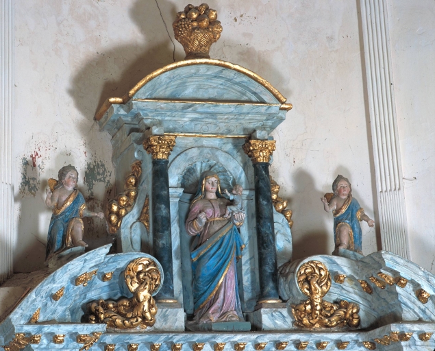 Statue : Vierge à l'Enfant avec deux anges