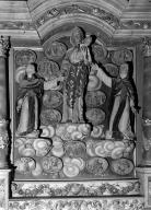 Groupes sculptés (2), bas-reliefs (15), statue (d'applique, petite nature) : Donation du rosaire, saint Joseph, église paroissiale Saint-Nicaise (Saint-Nic)