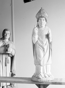 Statue (d'applique, petite nature) : saint évêque, chapelle Saint-Jean-Baptiste (Cléguérec)