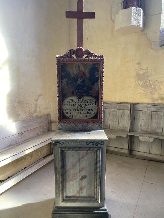 Tronc (tronc d'offrandes), chapelle Saint Maudé (La Croix-Helléan)