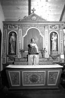 Autel, retable, tabernacle, gradins d'autel (2), (autel secondaire, autel tombeau, retable architecturé) : de la Vierge, église paroissiale Saint-Gorgon (Plovan)