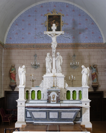 Ensemble du maître-autel : autel, retable, tabernacle, exposition, 2 gradins d'autel