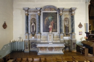 Ensemble de l'autel de saint Joseph : autel, retable, 3 gradins d'autel, 2 degrés d'autel