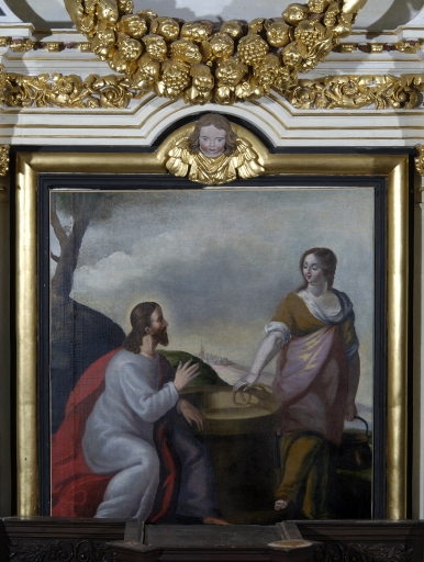 Tableau d'autel : Jésus et la Samaritaine