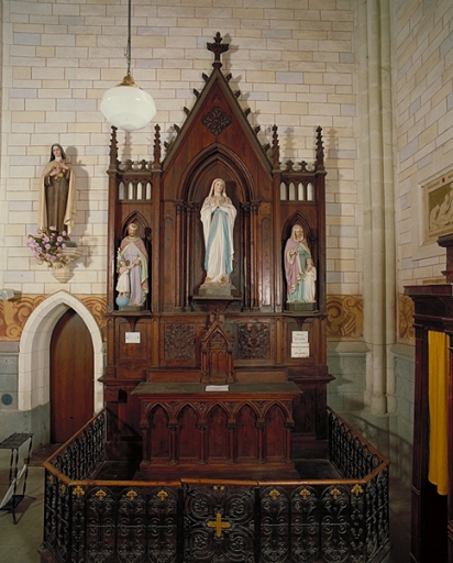 Ensemble de l'autel secondaire sud (autel, retable, tabernacle) (Campel fusionnée en Val d'Anast en 2017)