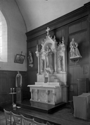 Autel (2), retable (2), tabernacle (2, autel secondaire), style néo-roman, église paroissiale Notre-Dame (La Couyère)