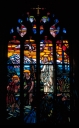 Ensemble de 13 verrières à personnages des baies 1 à 8, 10, 101 à 104, 00 : Scènes de la vie du Christ