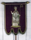 Bannière de procession paroissiale : Saint Martin de Tours, Christ en croix