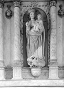 Statue (petite nature, d'applique) : Vierge à l'Enfant dite Notre-Dame de Bon Secours, chapelle Saint-Paterne (Meslan)