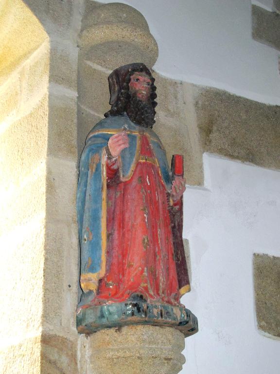 Statue (petite nature) : saint ermite, chapelle Notre-Dame-de-Grâces (Locmalo)