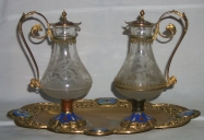 Ensemble de 2 burettes et d'un plateau à burettes