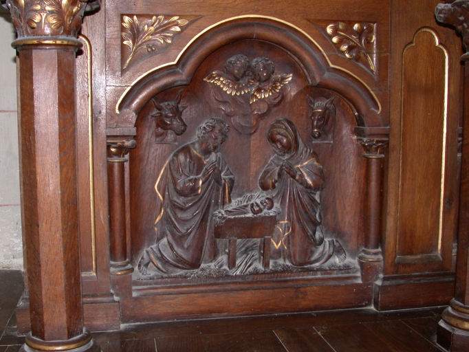 Ensemble de 2 demi-reliefs : Annonciation, Nativité