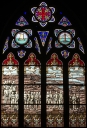 Verrière ex-voto : Procession des marins sur la grêve de Saint-Suliac