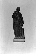 Statue (petite nature) : sainte Barbe, église paroissiale Saint-Tugdual (Baulon)