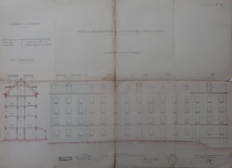 Bâtiments de l'ancien séminaire et de l'ancien couvent des bénédictines, Lycée Chaptal, chemin des Justices (Quimper).