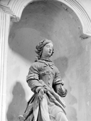 Statue (petite nature) : sainte Barbe, église Saint-Pierre et Saint-Paul (Langonnet)
