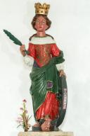 Statue (d'applique, petite nature) : sainte Catherine d'Alexandrie, chapelle Sainte-Catherine (Mespaul)