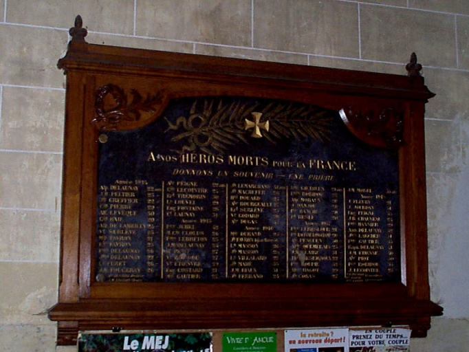 Tableau commémoratif des morts