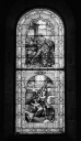 Ensemble de 8 verrières à personnages des baies 1 à 8 : Miracles de Notre-Dame du Guiaudet