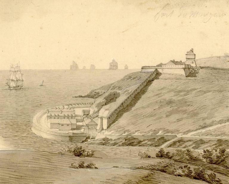 Dessin du fort du Mengant à la fin du 18e siècle, anonyme