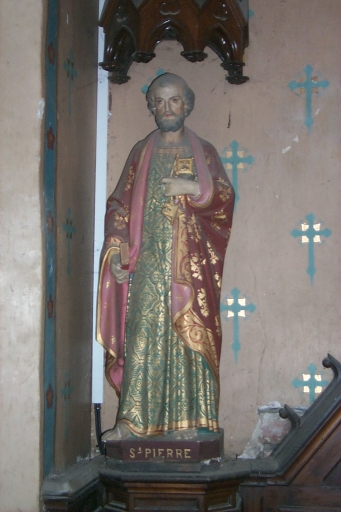 Ensemble de 2 statues sous dais : saint Pierre, saint Paul