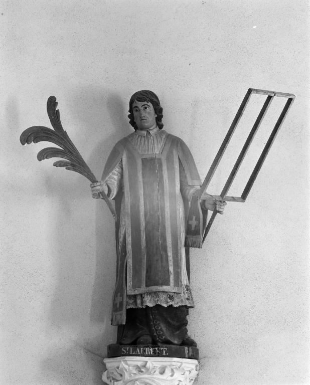 Statue (d'applique, petite nature) : saint Laurent, chapelle Saint-Laurent (Séné)