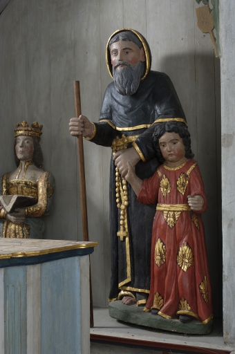 Groupe sculpté : Saint Hervé guidé par l'Enfant
