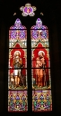 Ensemble des verrières à personnages du haut de la nef