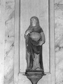 Statue (d'applique, petite nature) : sainte Anne (?), église paroissiale Saint-Caradec (Saint-Caradec-Trégomel)