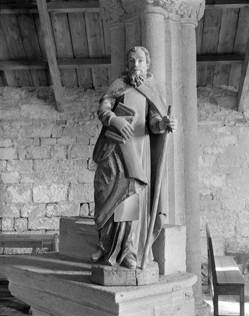 Statue (d'applique, petite nature) : saint Herbot, chapelle de la Trinité (Plozévet)