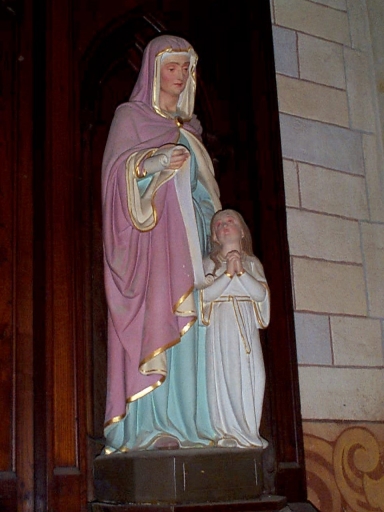 Ensemble de 3 statues : saint Joseph ; sainte Bernadette ; sainte Anne (Campel fusionnée en Val d'Anast en 2017)