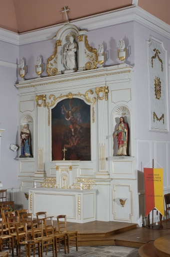 Ensemble de l'autel de saint Joseph : autel, tabernacle, 2 gradins d'autel, retable