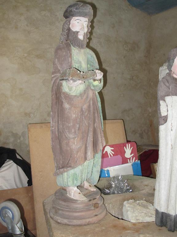 Statue (petite nature, d'applique) : saint Jacques, église paroissiale Saint-Barnabé (Langoëlan)